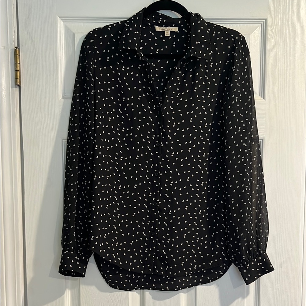 Stitchfix Black and White Polka Dot Women's Top